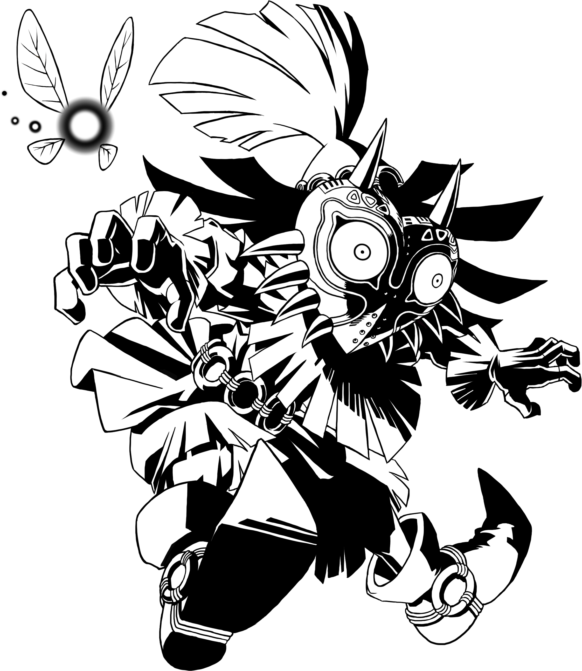 2244x2586 Majora's Mask 3d Skull Kid Monochromatic Art