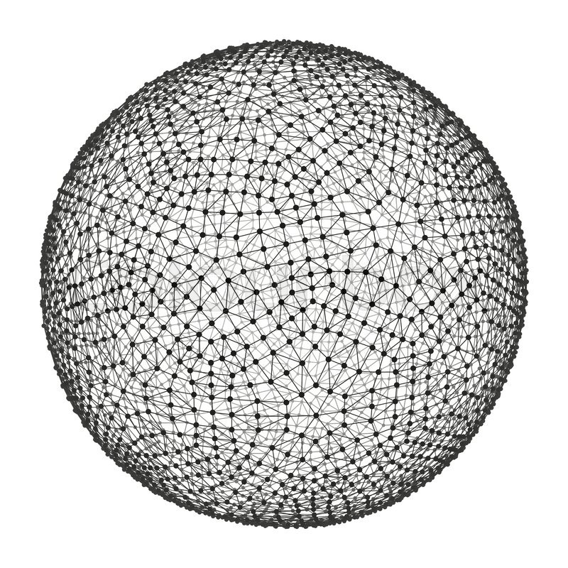 800x800 3d Sphere. Global Digital Connections. Technology Concept. Vector