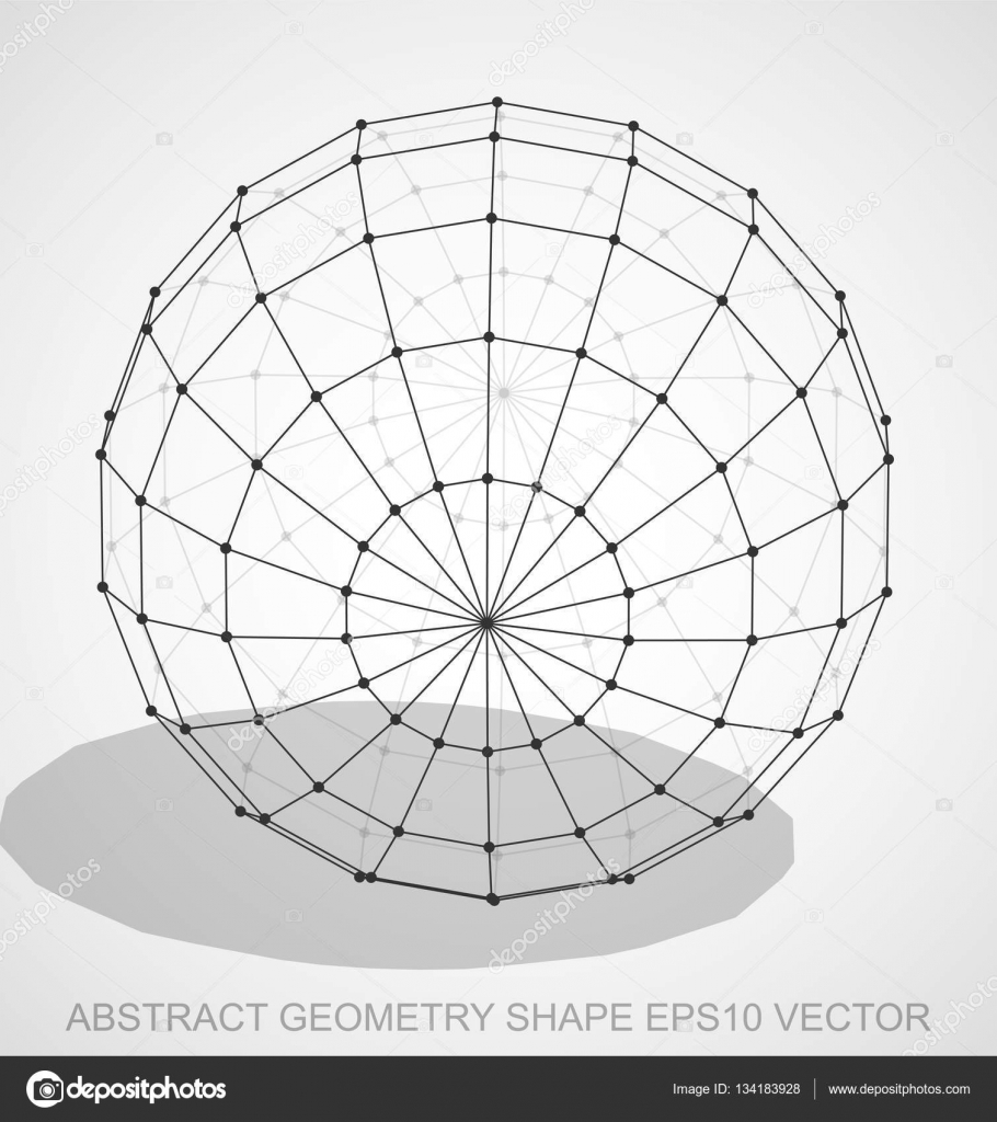 910x1024 Abstract Geometry Shape Black Sketched Sphere. Hand Drawn 3d