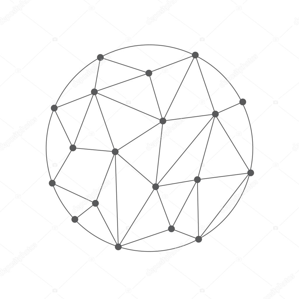 1024x1024 Wireframe 3d Mesh Polygonal Vector Sphere Stock Vector Myub