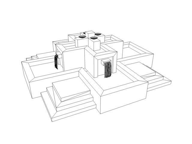 640x480 3d Model Low Poly Fountain With Stairs Cgtrader