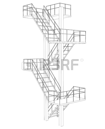365x450 Stair On White Background. Vector Rendering Of 3d. Wire Frame
