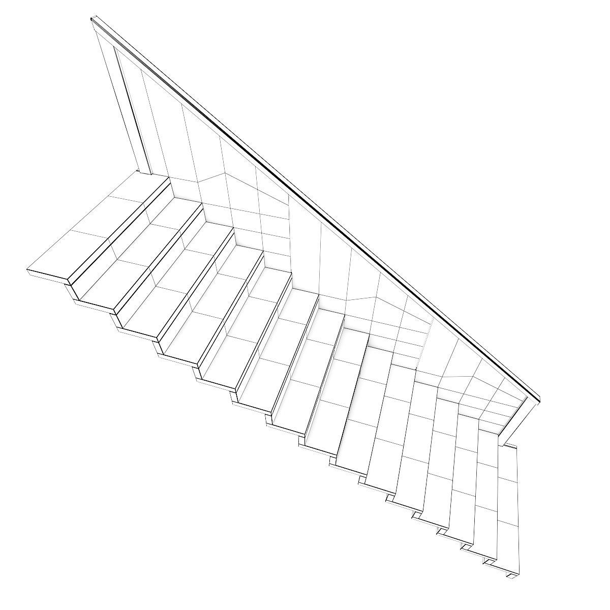 1200x1200 Wooden Stairs 5 3d Model Max Obj Fbx C4d Mtl