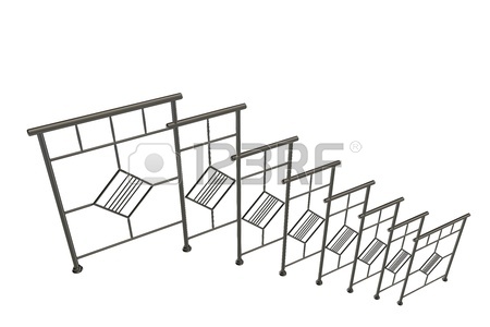 450x300 3d Rendering Of A Metalic Front View Stairs Rails Isolated