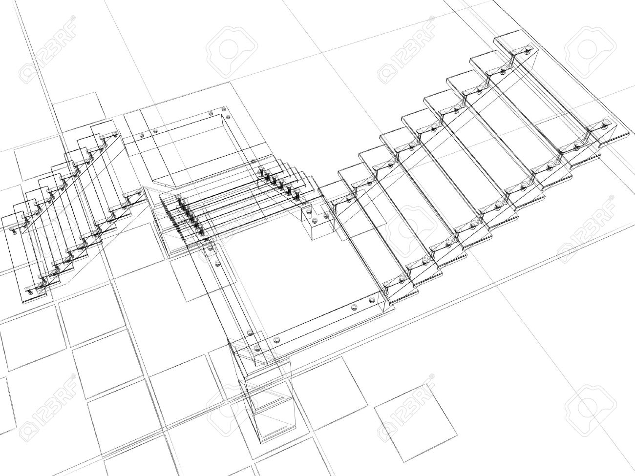 1300x975 Abstract Sketch Of Stairs Stock Photo, Picture And Royalty Free