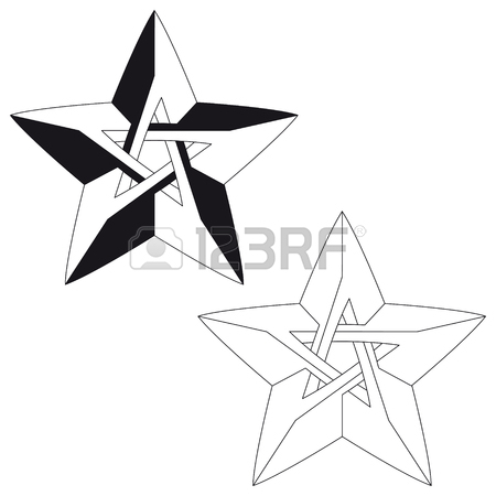450x450 Impossible Star 3d For Your Project. Icon Or Logo. Vector