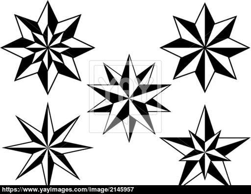 512x396 Pseudo 3d Star`s Set Simple Vector. Vector