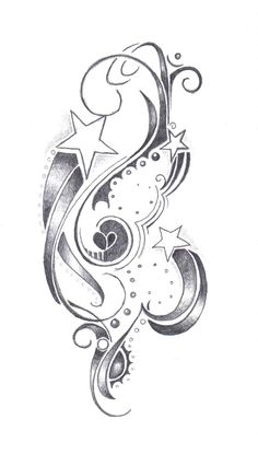 236x415 Sketches Of Stars And Hearts Stars Tattoo Flash Drawings