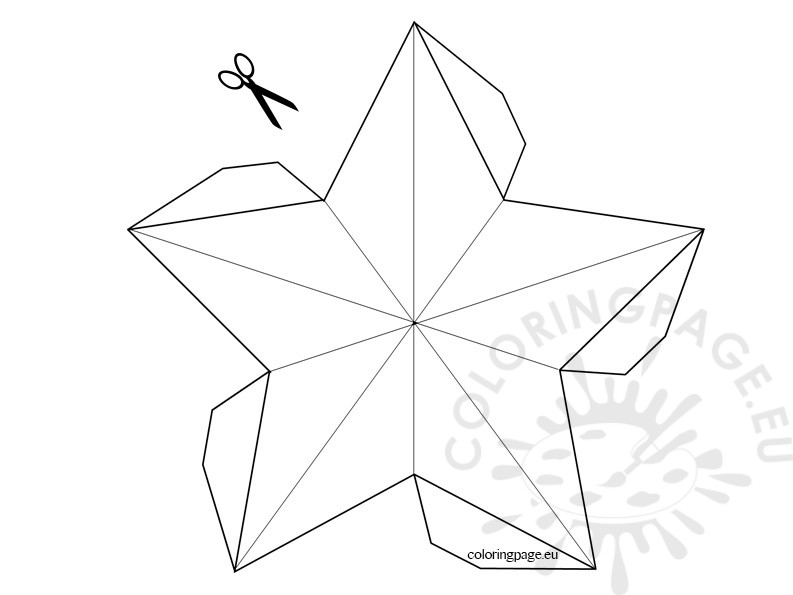 793x595 3d Star Template Coloring Page