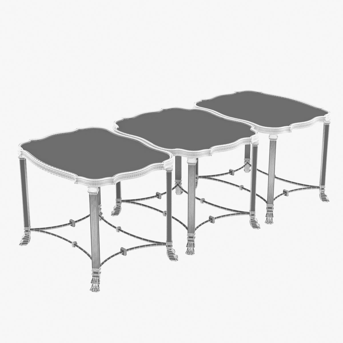 1200x1200 Chidester Table Set 3d Cgtrader