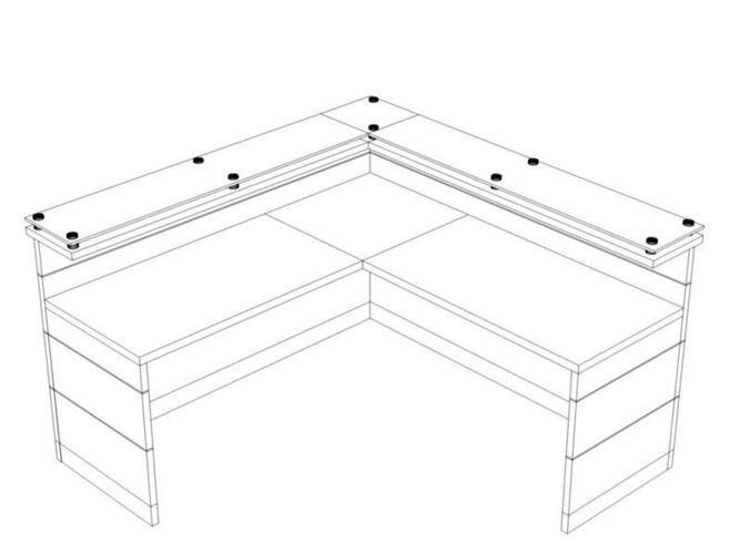 667x500 3d Counter Desk Cgtrader