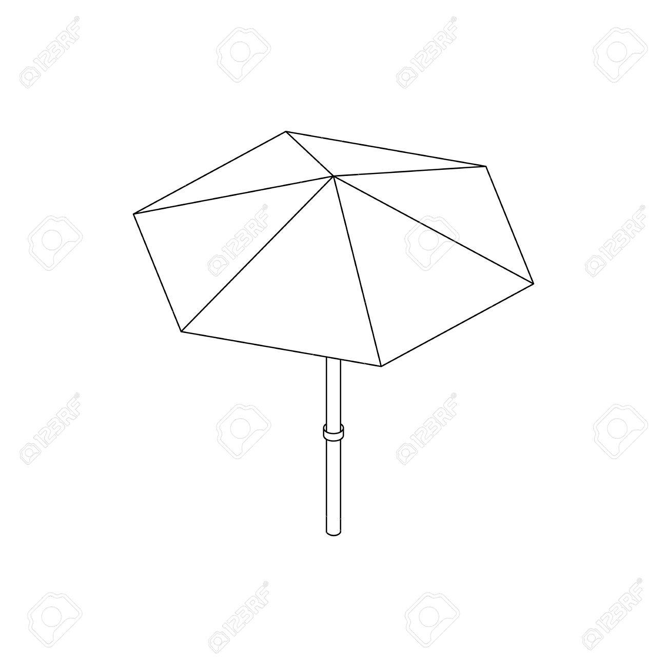 1300x1300 Beach Umbrella Icon In Isometric 3d Style Isolated On White