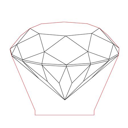 450x450 Diamond 3d Illusion Lamp Plan Vector File For Cnc