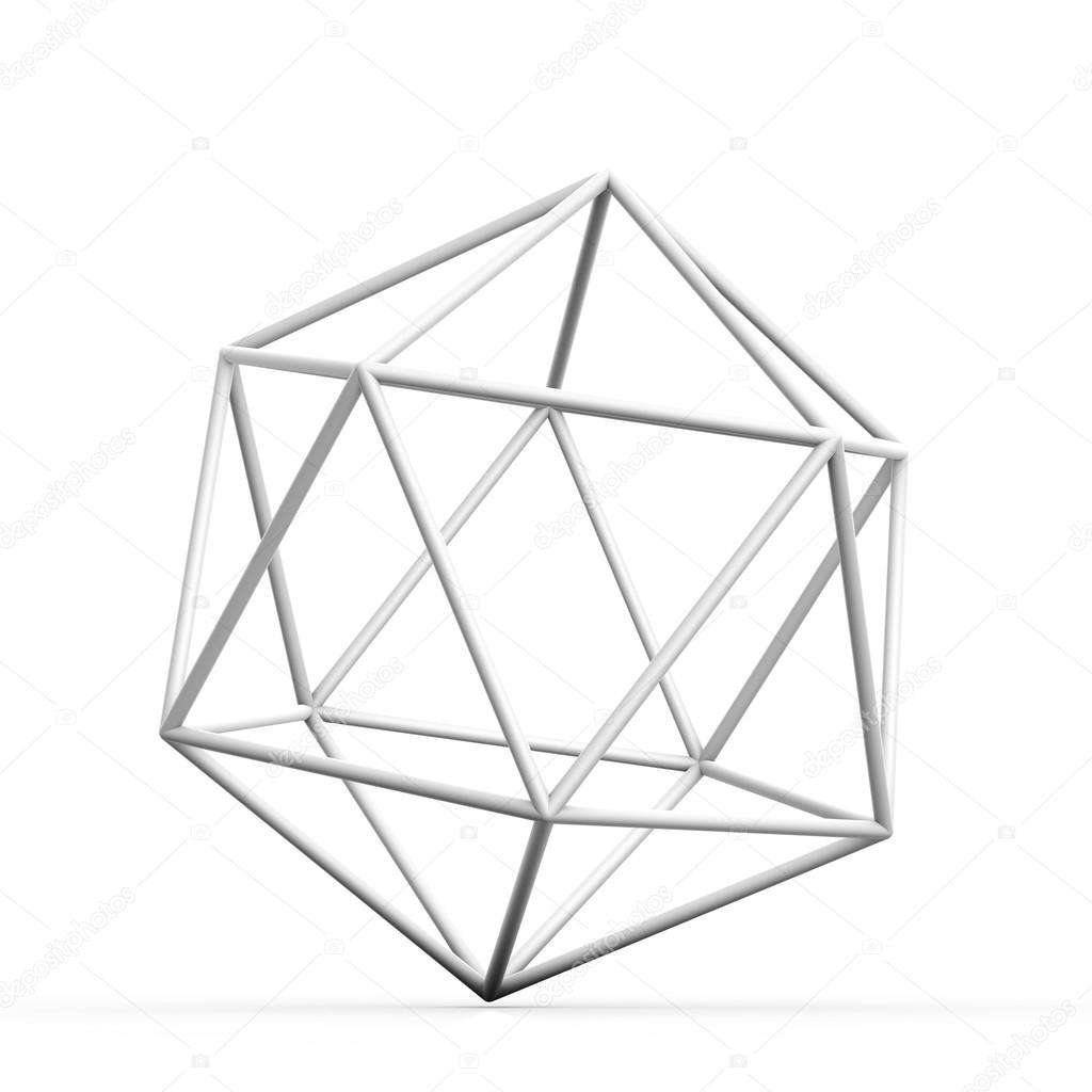 1024x1024 Geometric 3d Object On White Mathematical Construction Stock