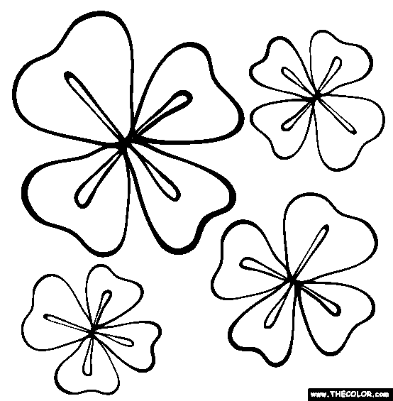 554x565 Four Leaf Clover St. Patrick's Day Coloring Page