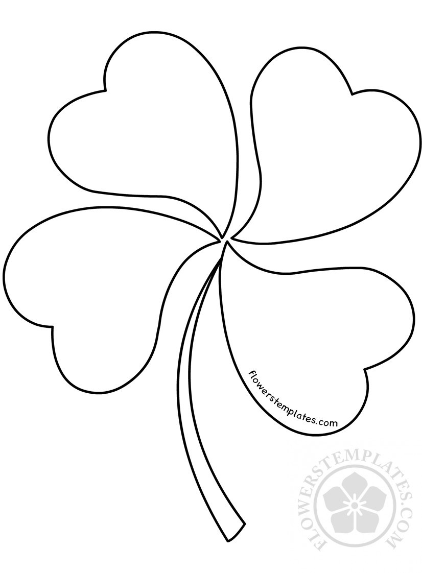 826x1122 Four Leaf Clover Pattern Coloring Page Flowers Templates