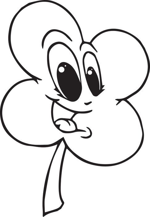 486x700 Free, Printable Four Leaf Clover Coloring Page For Kids