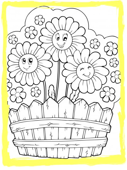 415x553 Ceramic Coloring For Children Four Seasons Coloring Page Summer