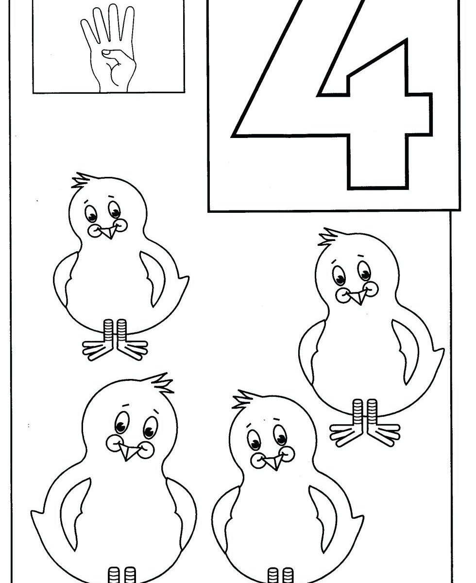 980x1200 Number Four Color Sheet Create Printout Or Free Coloring Pages 4