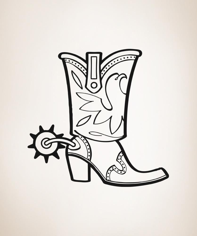 836x1000 Vinyl Wall Decal Sticker Tall Cowboy Boots