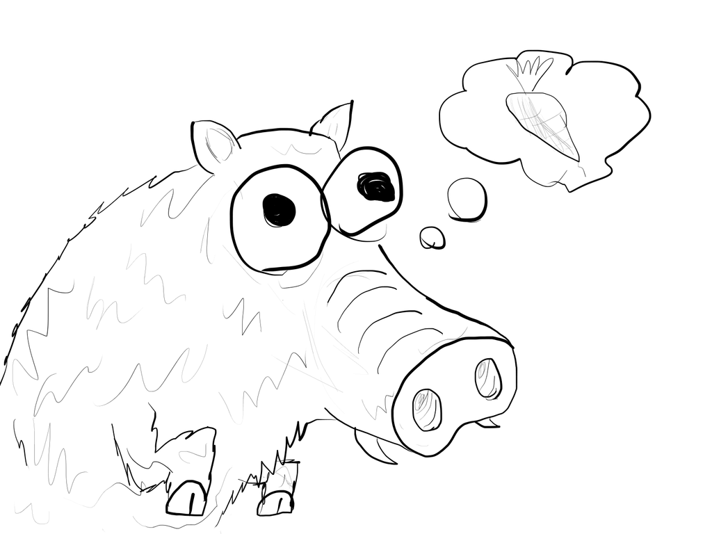 1024x768 Wild Boar Sketch By Mravocadoman420