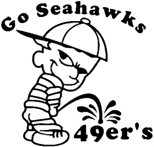 300x286 Go Seahawks Pee On 49ers Car Or Truck Window Decal Sticker