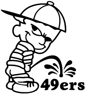 300x326 Pee On 49ers Car Or Truck Window Decal Sticker