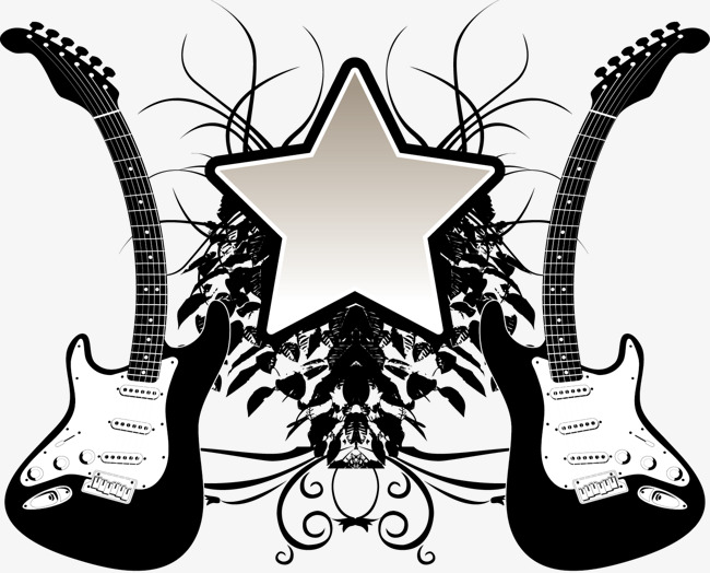 650x524 Deformation Guitar Five Pointed Star Vector Material, Creative