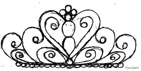 600x305 Royal Icing Tiara Template Drawing