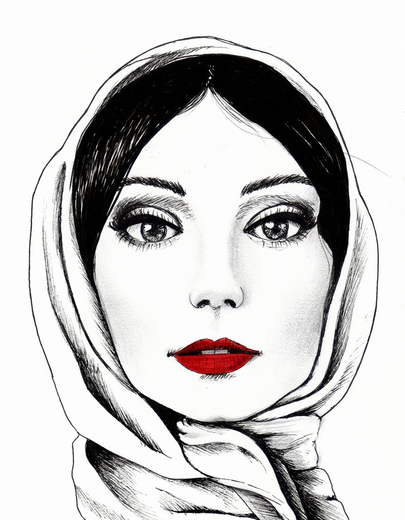 789x1012 50s Woman Scarf By Lucrecha