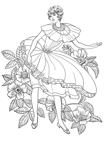 371x480 Woman In 50's Coloring Page Free Printable Coloring Pages