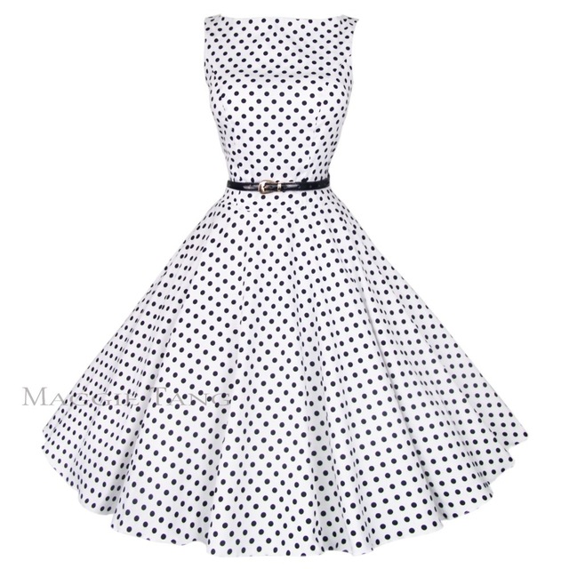 640x640 2015 New Fashion Women Maggie Tang 50s 60s Swing Polka Dot Dress