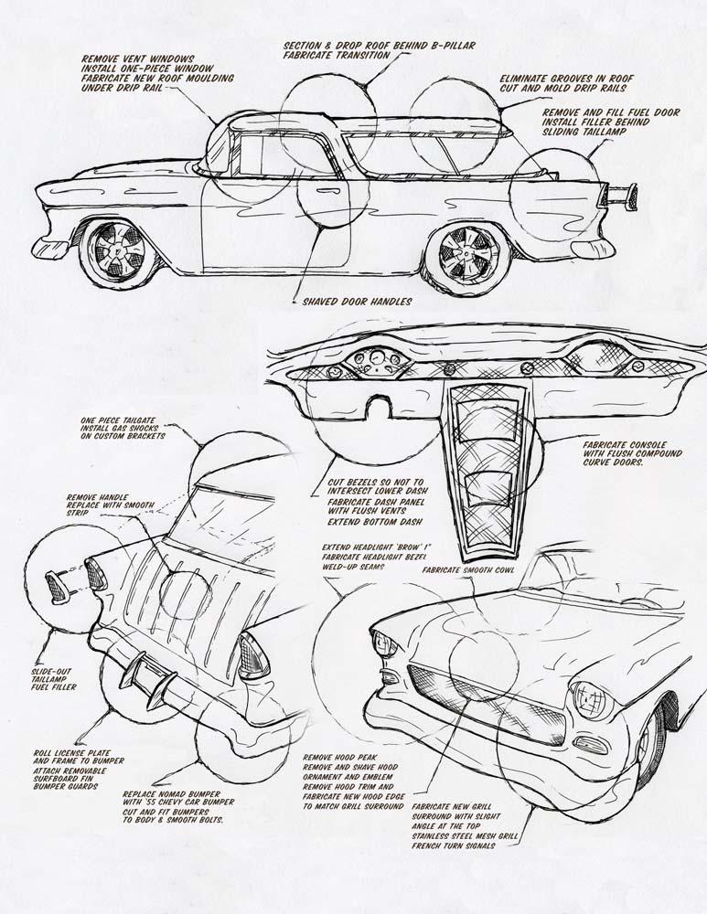 55 Chevy Drawing at GetDrawings | Free download painless wiring for horn relay diagrams 