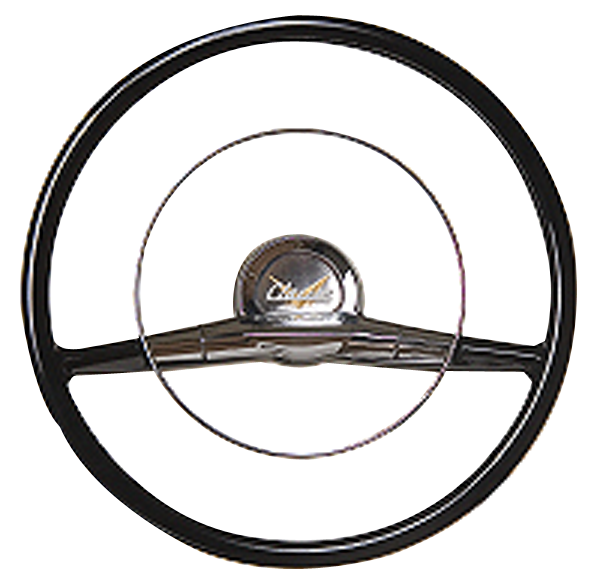 600x585 1955 57 Chevy Retro 15 Steering Wheel 1957chevrolet Black Only