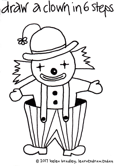 500x699 How To Draw A Cute Clown In Six Steps Learn To Draw