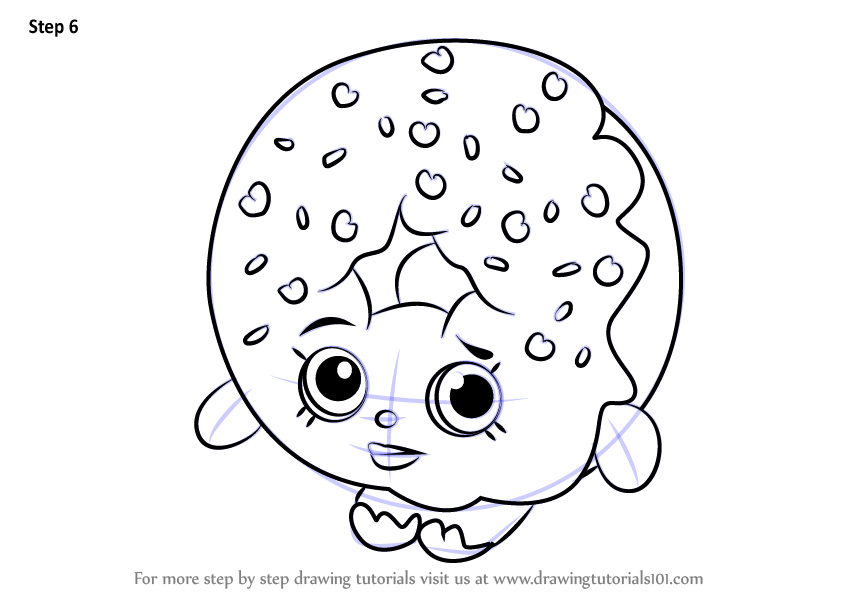 844x598 Learn How To Draw D'Lish Donut From Shopkins (Shopkins) Step By