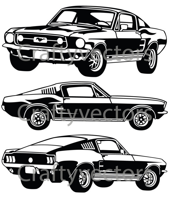 570x674 Ford Mustang 67 Gt Vector File