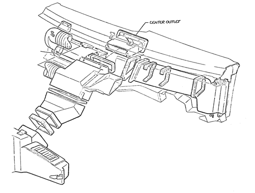 501x380 1969 Camaro Dash Air Vent Outlet Housing And Duct, Right Hand