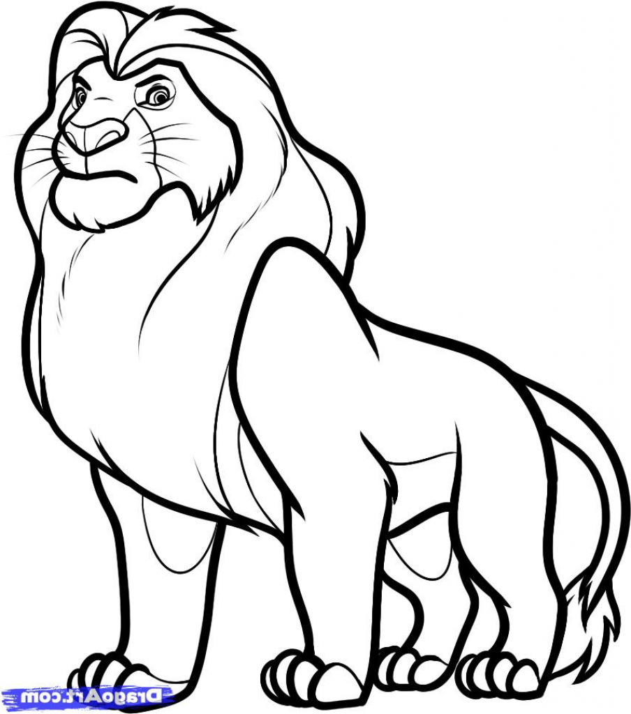 904x1024 Coloring Pages Easy Drawing Of A Lion 9xw How To Draw For Kids