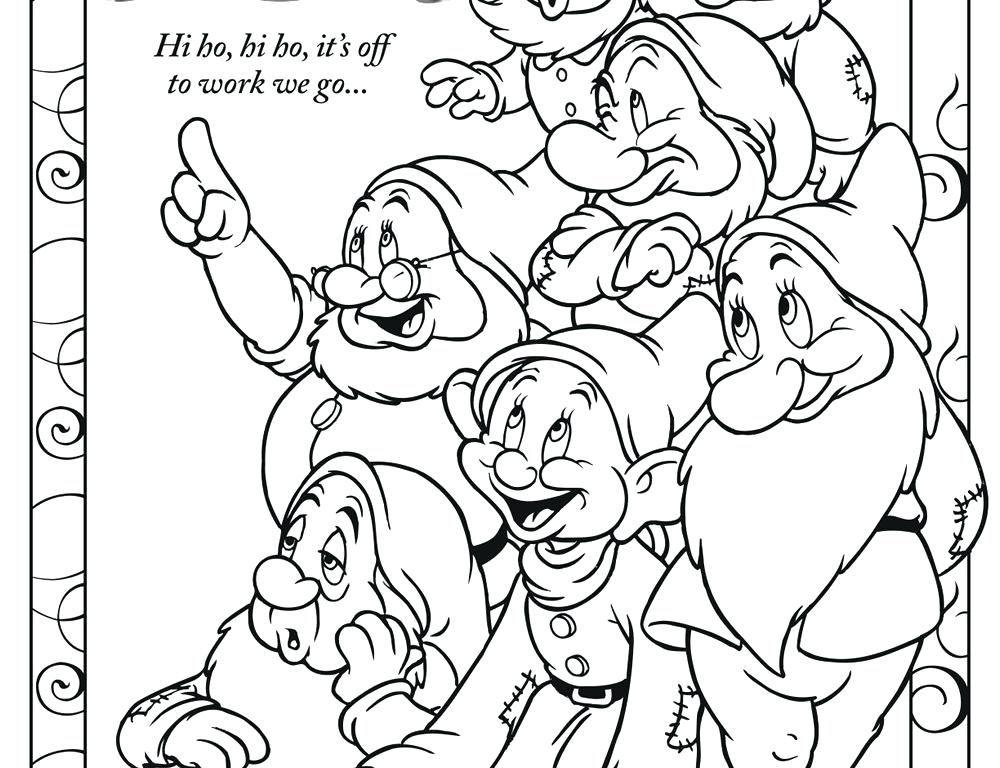 1000x768 7 Dwarfs Coloring Pages Snow White With The Title Princess 7