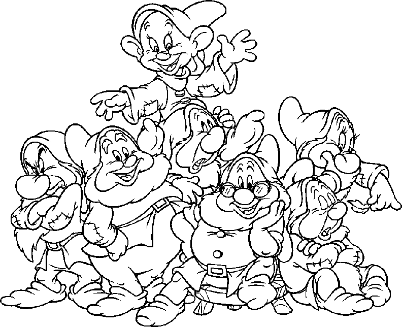 792x644 7 Dwarfs Coloring Pages Coloring Page For Kids