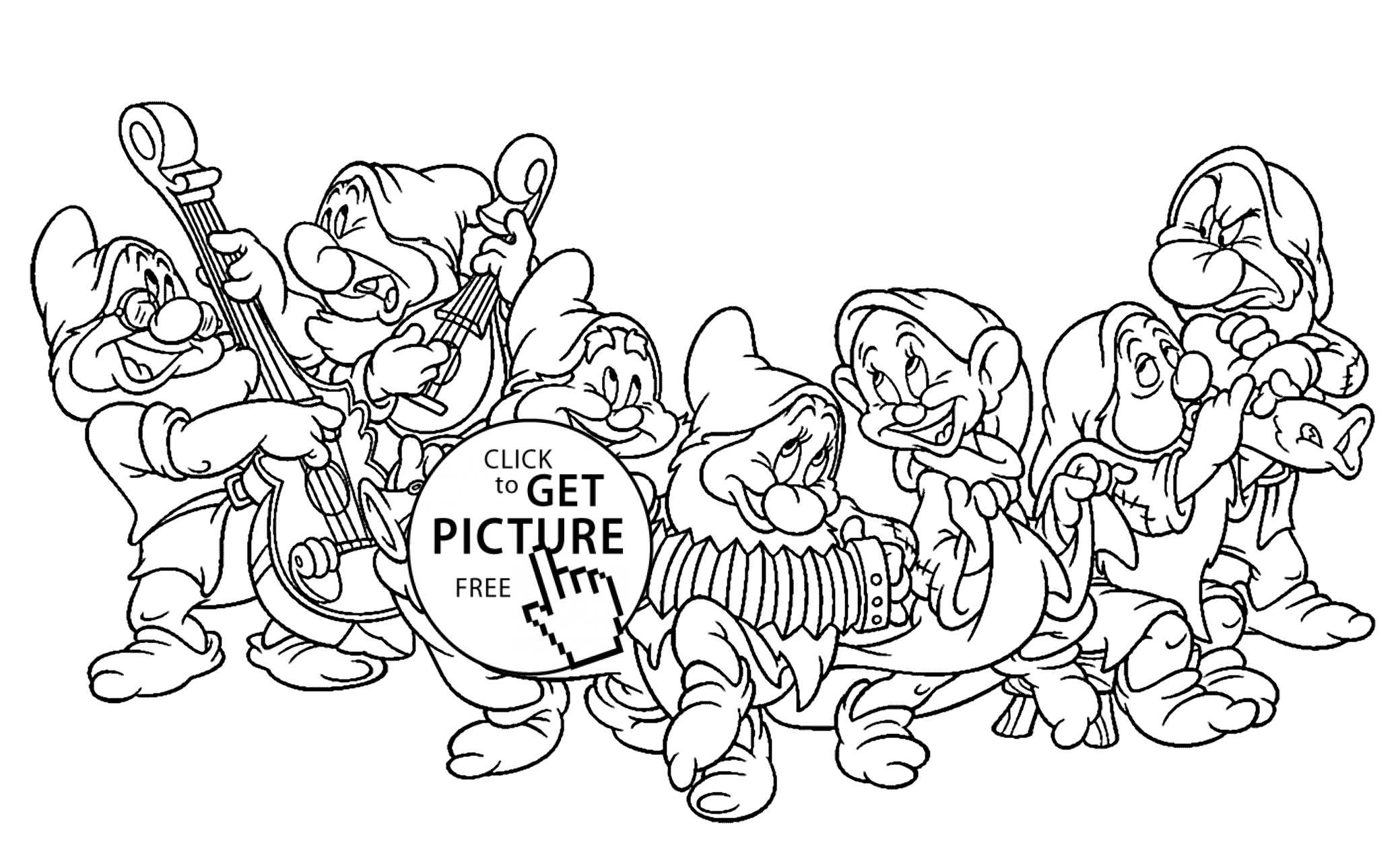 2079x1289 Seven Dwarfs Coloring Pages Kids Coloring
