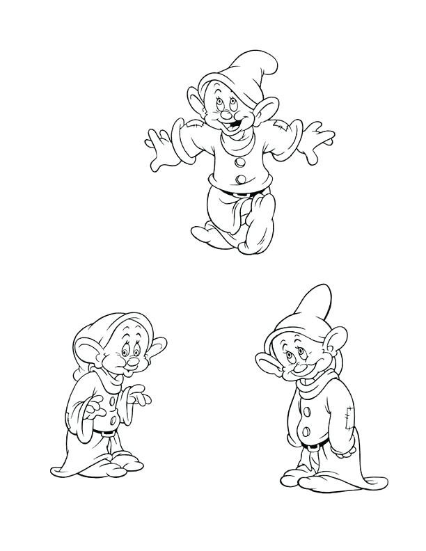 612x792 Seven Dwarfs Coloring Pages Kids Under 7 Snow White And The Seven