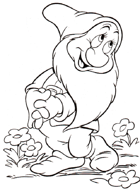 586x800 Snow White's 7 Dwarf Coloring Pages Free Coloring Pages