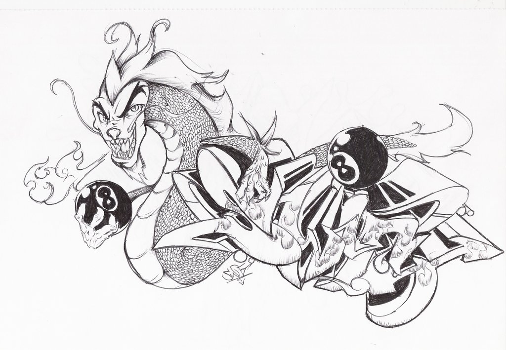 1024x709 8ball Dragon By Sodcrew