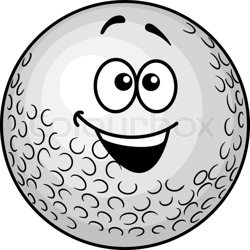 800x800 Funny Cartoon Smiling Golf Ball For Mascot Design Stock Vector