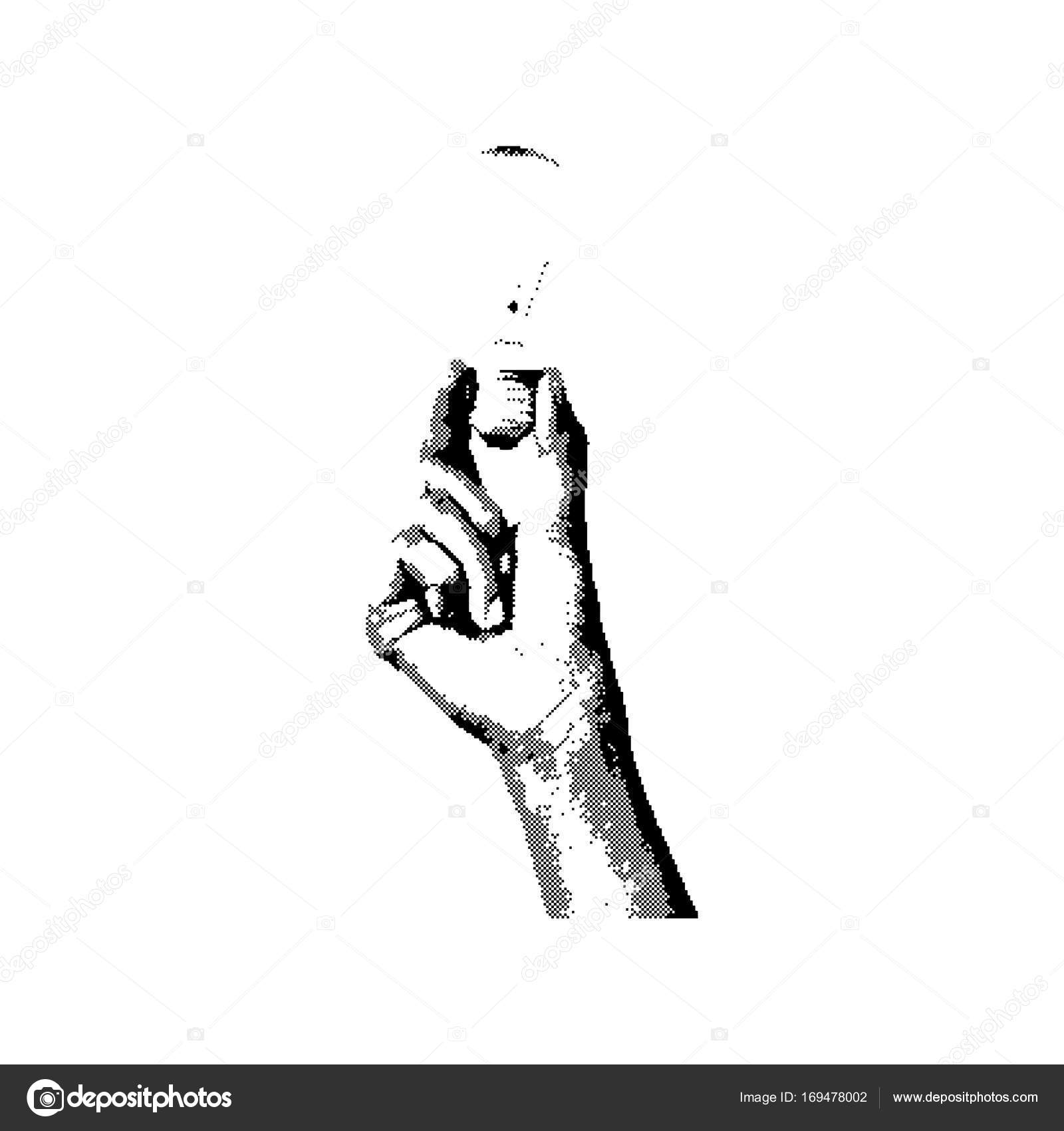 1600x1700 Black 8 Bit Right Hand Holding Bulb Vector Illustration Isolated