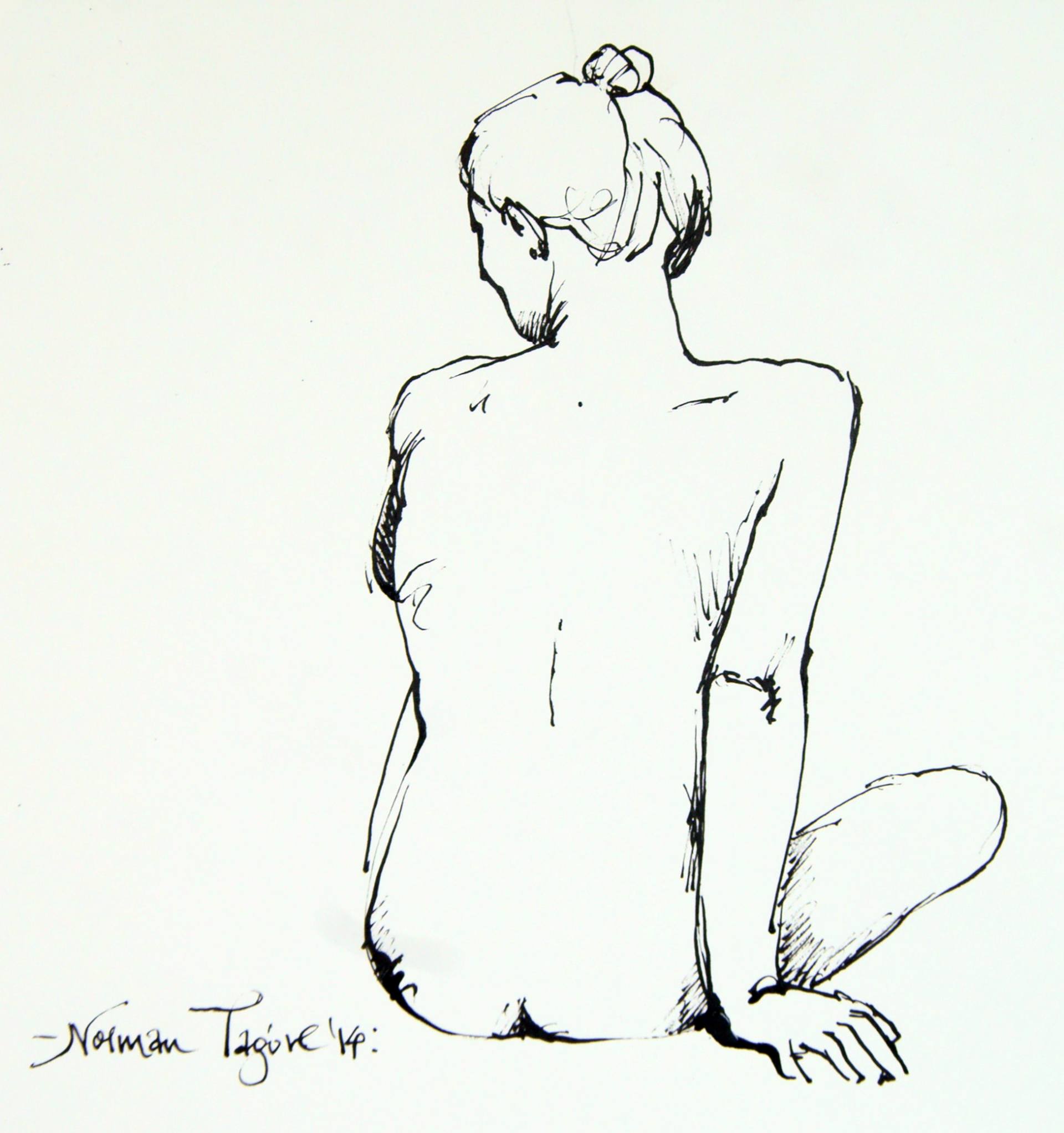 1920x2046 Saatchi Art A Nude Sketch. Drawing By Norman Tagore