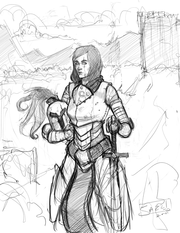 618x800 Female Knight. By Jazreet911