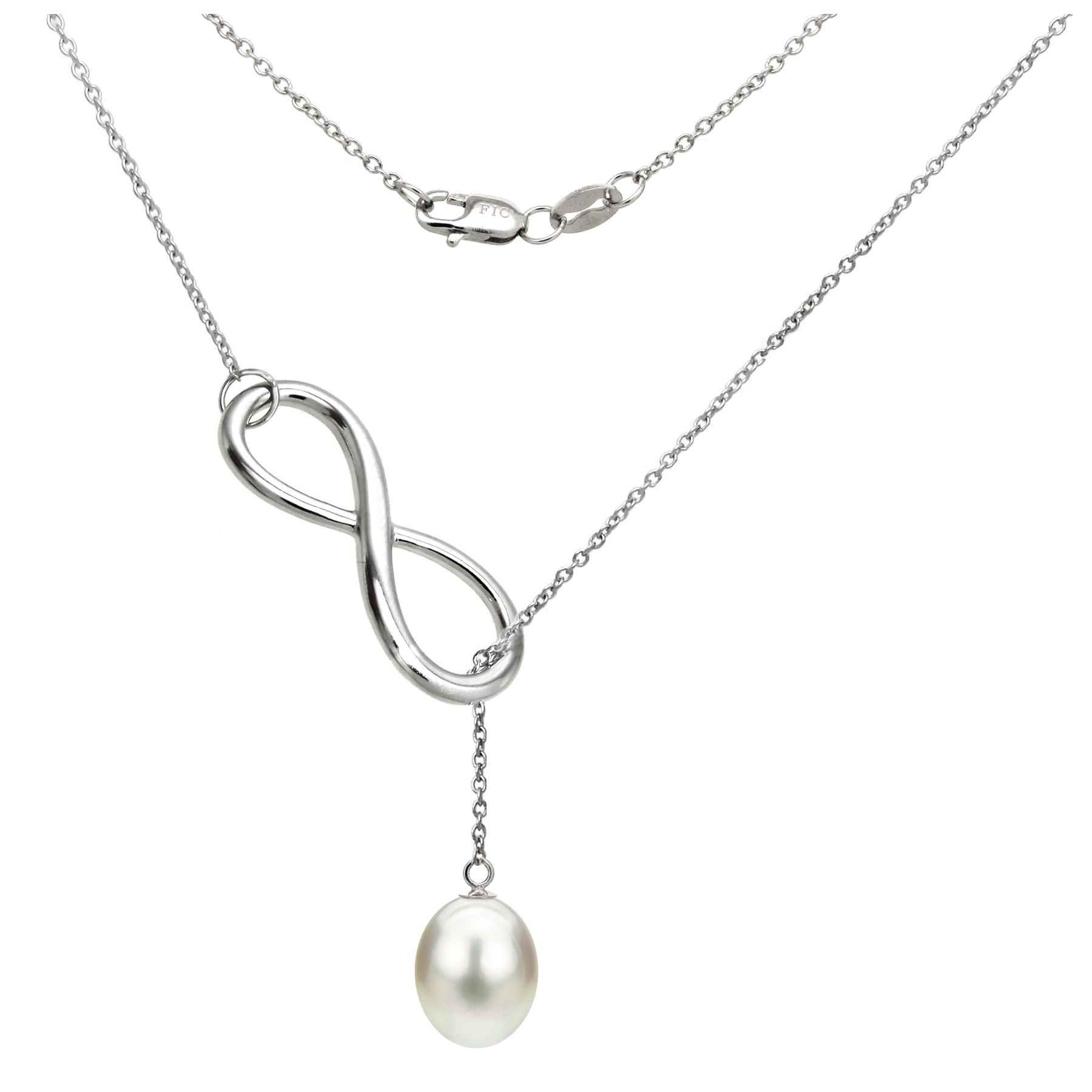 1800x1800 Davonna Sterling Silver Freshwater Pearl Infinity Pendant Necklace